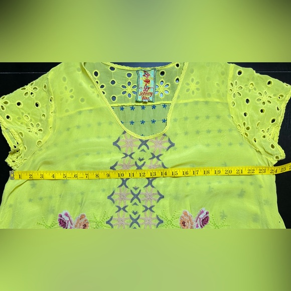 Johnny Was Yellow Embroidered Tunic - Picture 6 of 10